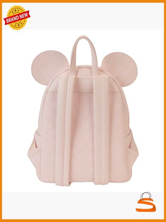 Loungefly Minnie Mouse Checkered Texture Mini Backpack